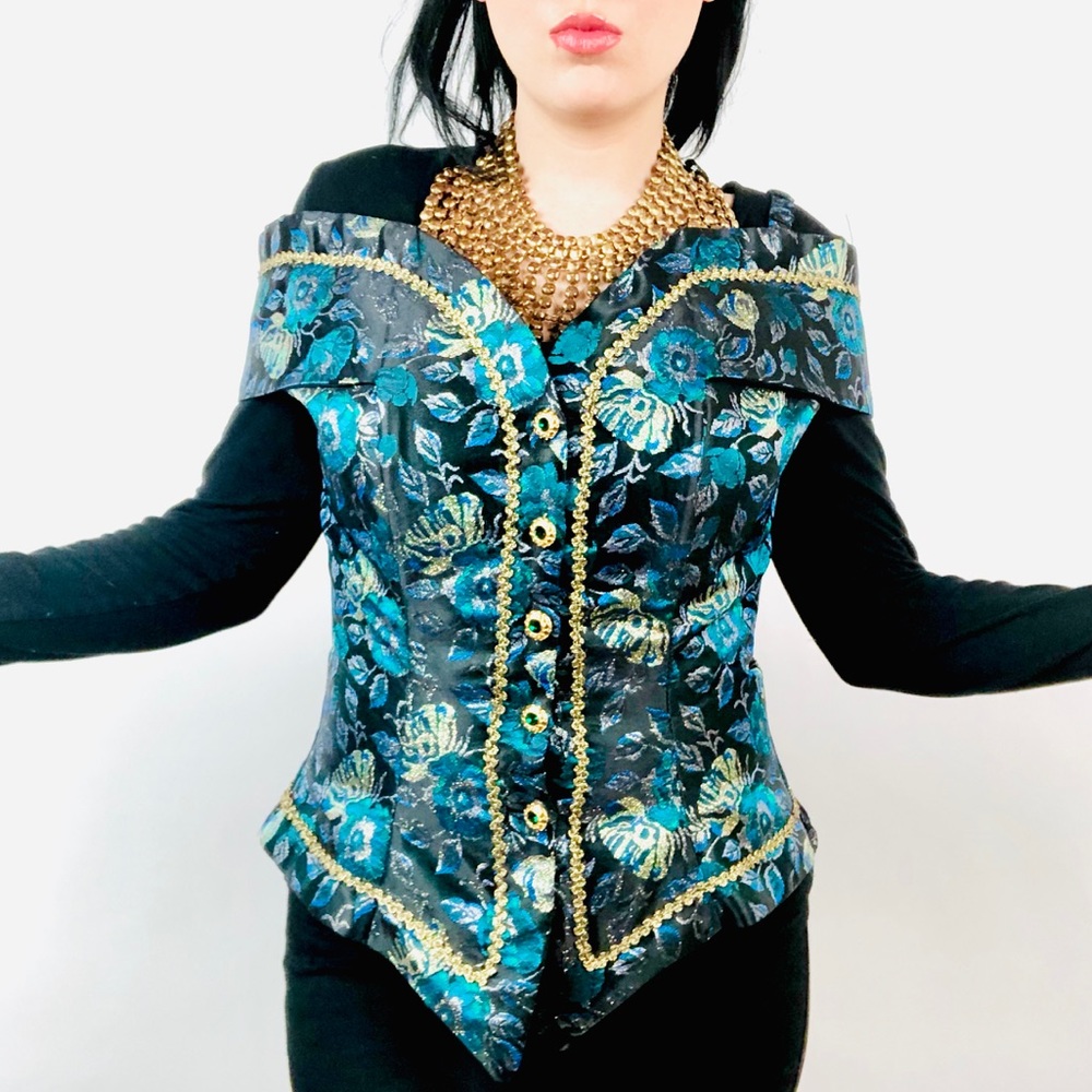 Cachet Structured Corset Off-Shoulder Blouse - image 3